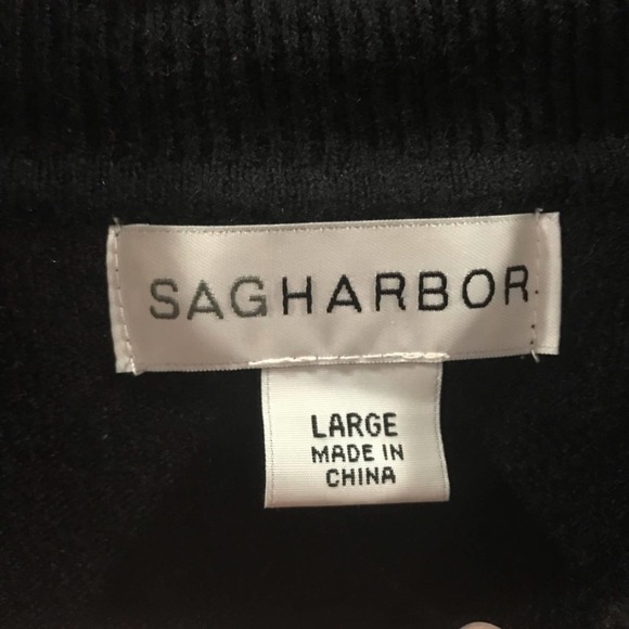 Sag Harbor Vintage Women's Black Acrylic Turtle Neck Long Sleeve Sweater Size L - Picture 3 of 4
